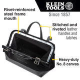 Klein 510212BLK Tool Bag, Black Canvas, 12" - 2