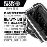 Klein 510216SPBLK Deluxe Black Canvas Tool Bag, 16" - 2