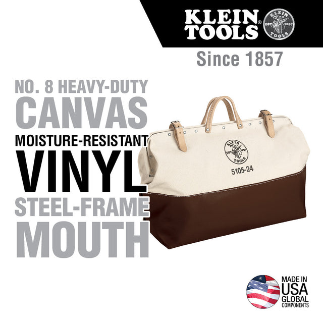 Klein 510524 High-Bottom Canvas Tool Bag, 24"