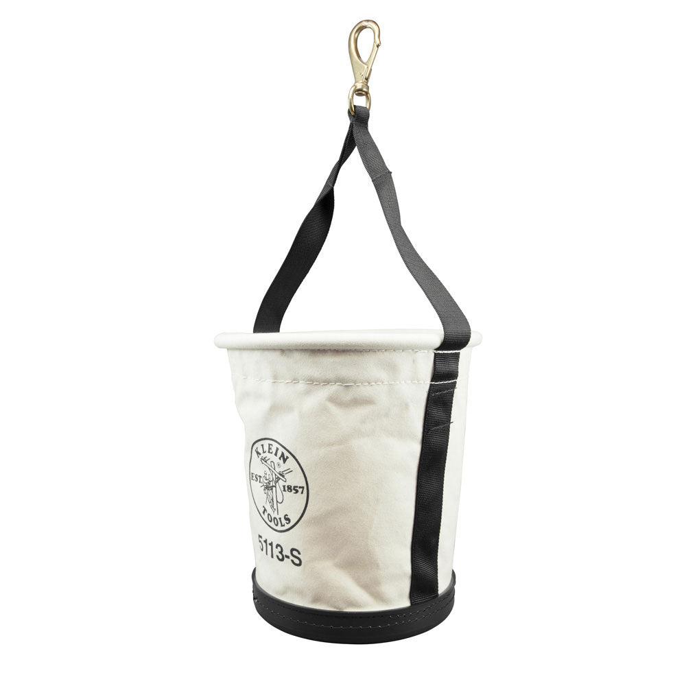 Klein Tools 5113S Tapered-Wall Bucket with Swivel Snap Hook, Canvas