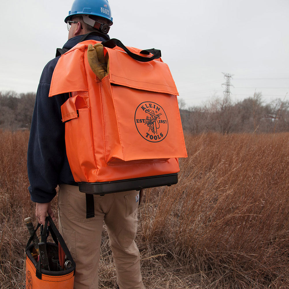 Klein Tools 5185ORA Lineman Backpack, Orange - 6