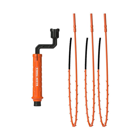 Klein Tools 53020 18 in. Drain Snake Auger with 360 Degree Pivot Handle for Clearing Sinks and Drains (3 Pack)