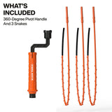 Klein Tools 53020 18 in. Drain Snake Auger with 360 Degree Pivot Handle for Clearing Sinks and Drains (3 Pack) - 2