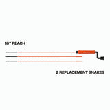 Klein Tools 53020 18 in. Drain Snake Auger with 360 Degree Pivot Handle for Clearing Sinks and Drains (3 Pack) - 6