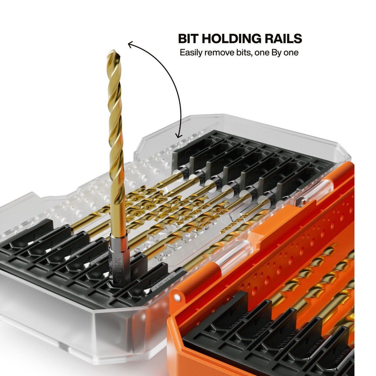 Klein Tools 53621 Titanium Drill Bit Set with 1/4 Inch Hex Shank and MODbox Compatible Case (21 Piece) - 3