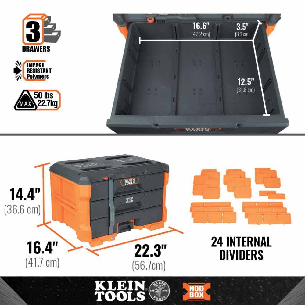 Klein 54823MB MODbox Three Drawer Toolbox - 6
