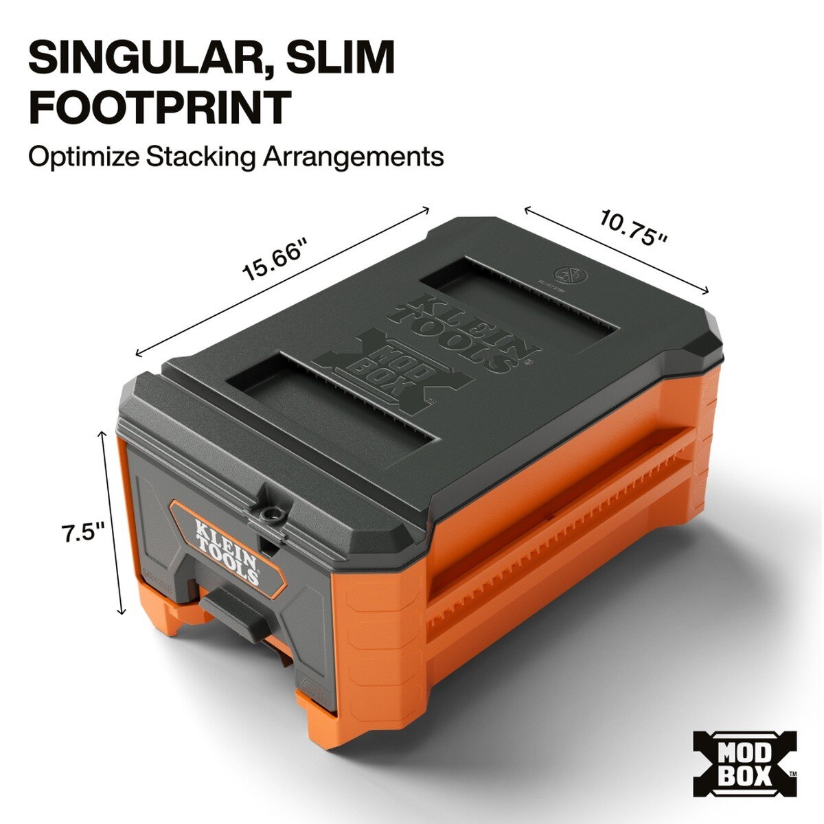 Klein Tools 54843MB Compact Single Drawer Half Width Modular Tool Storage with Ball-Bearing Slides - 2