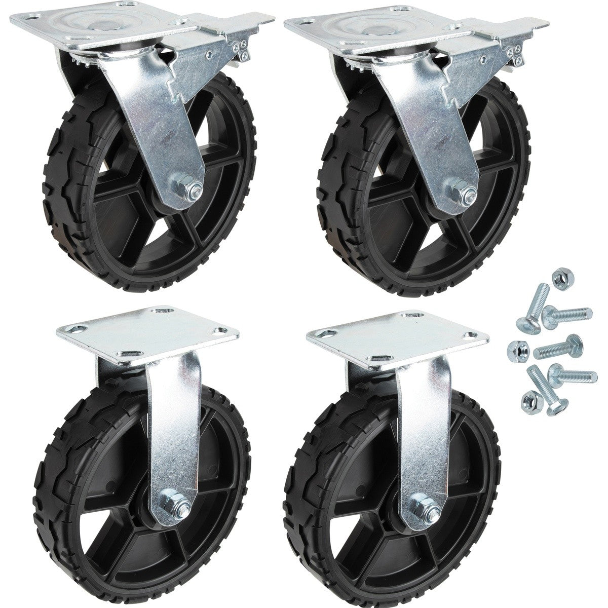 Klein Tools 54851MB MODbox Utility Cart 8 in. Replacement Caster Wheels with Locking Brake (4 Pack)