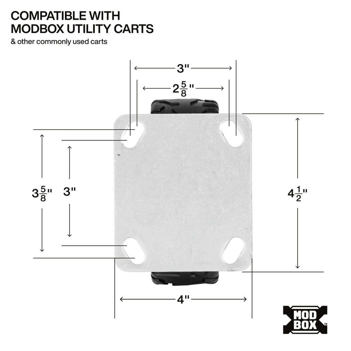 Klein Tools 54851MB MODbox Utility Cart 8 in. Replacement Caster Wheels with Locking Brake (4 Pack) - 4