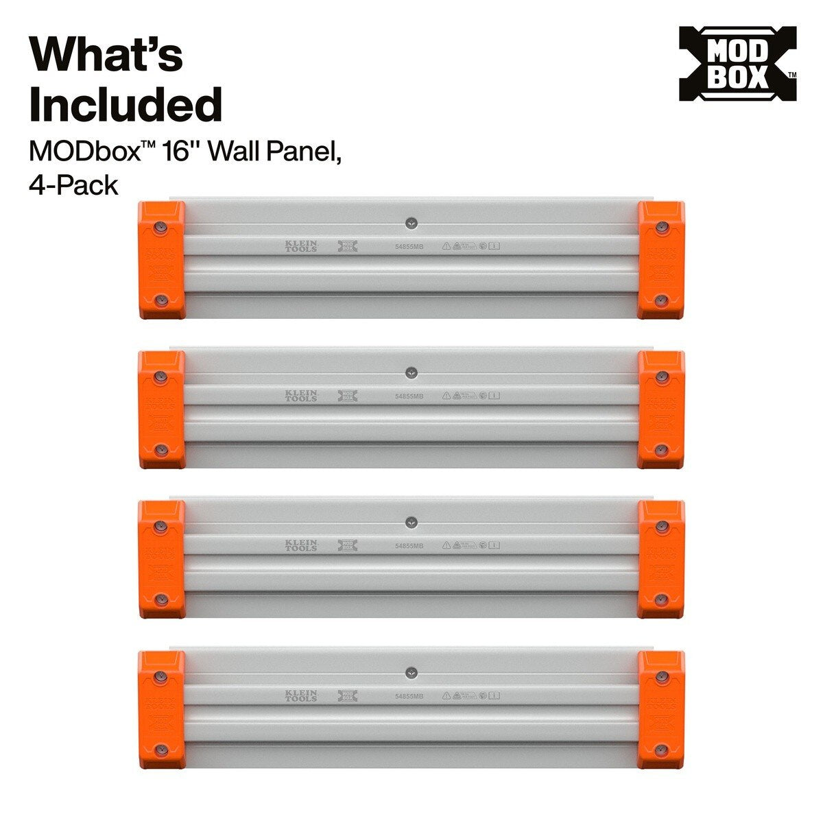 Klein Tools 54855MB MODbox 16" Wall System Panels for Modular Tool Storage (4 Pack) - 2