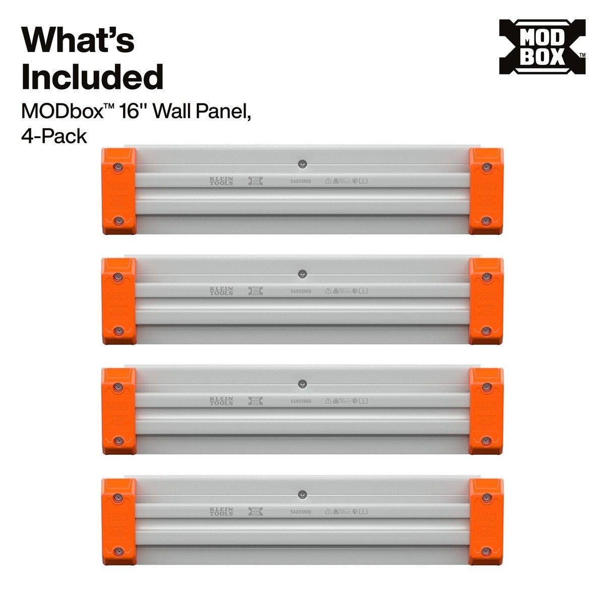 Klein Tools 54855MB MODbox 16" Wall System Panels for Modular Tool Storage (4 Pack) - 2