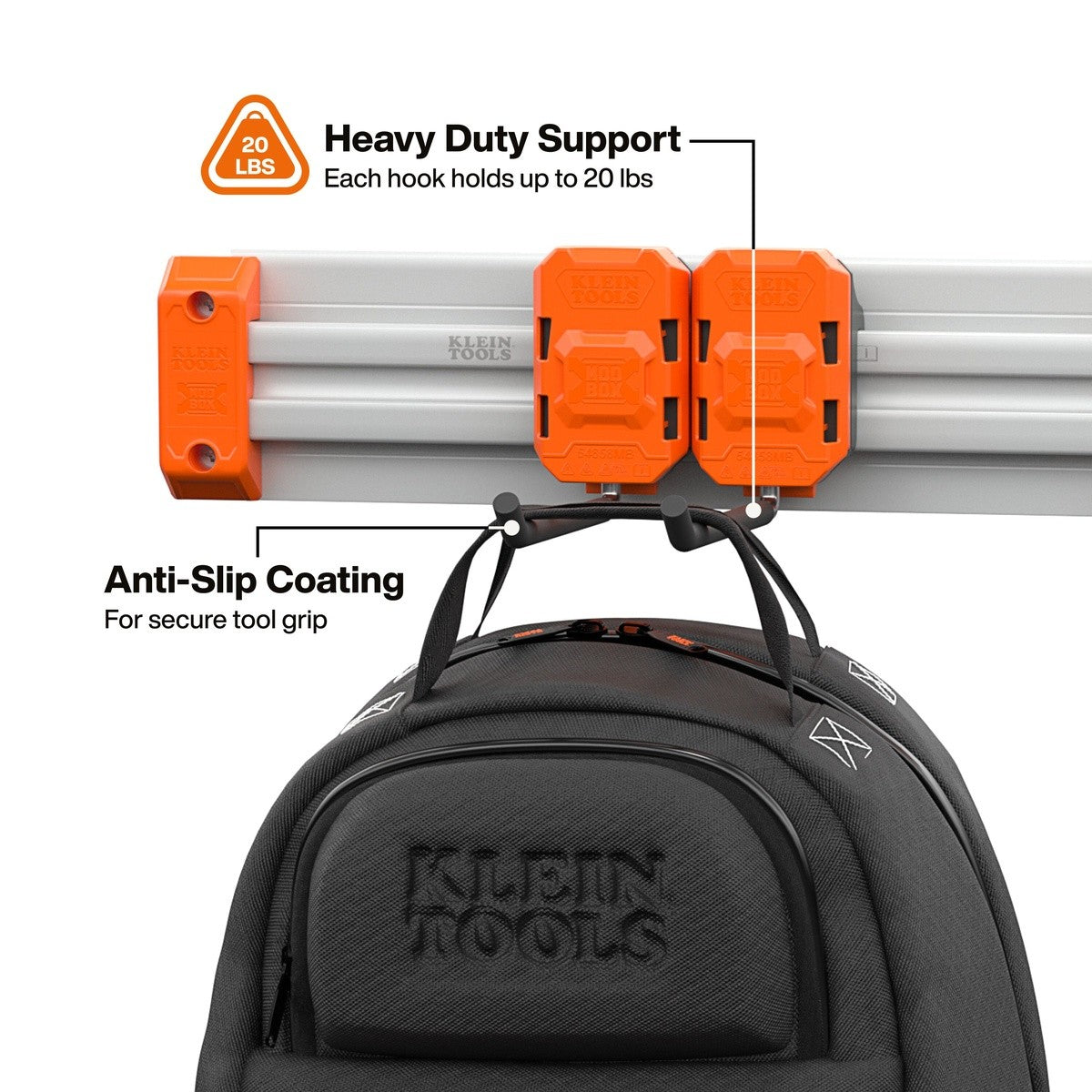Klein Tools 54858MB MODbox Wall System Long Hook for Tool Storage (2 Pack) - 2