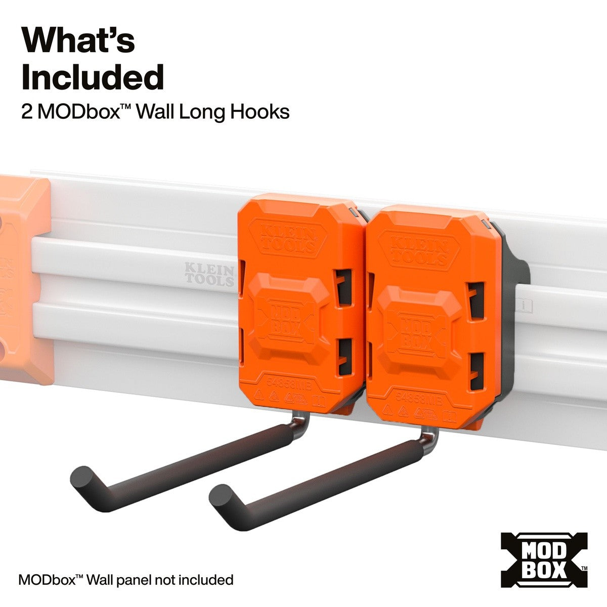 Klein Tools 54858MB MODbox Wall System Long Hook for Tool Storage (2 Pack) - 3