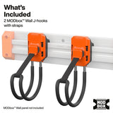 Klein Tools 54859MB MODbox Wall System J Hook with Strap for Cord and Hose Storage (2 Pack) - 4