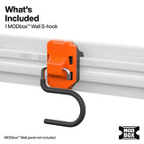 Klein Tools 54860MB MODbox Wall System S-Hook for Long Handle Tool Storage 6.5" - 5