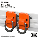 Klein Tools 54861MB MODbox Wall System D-Ring Tie-Down Anchor for Wall Storage (2 Pack) - 3