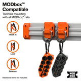Klein Tools 54861MB MODbox Wall System D-Ring Tie-Down Anchor for Wall Storage (2 Pack) - 4