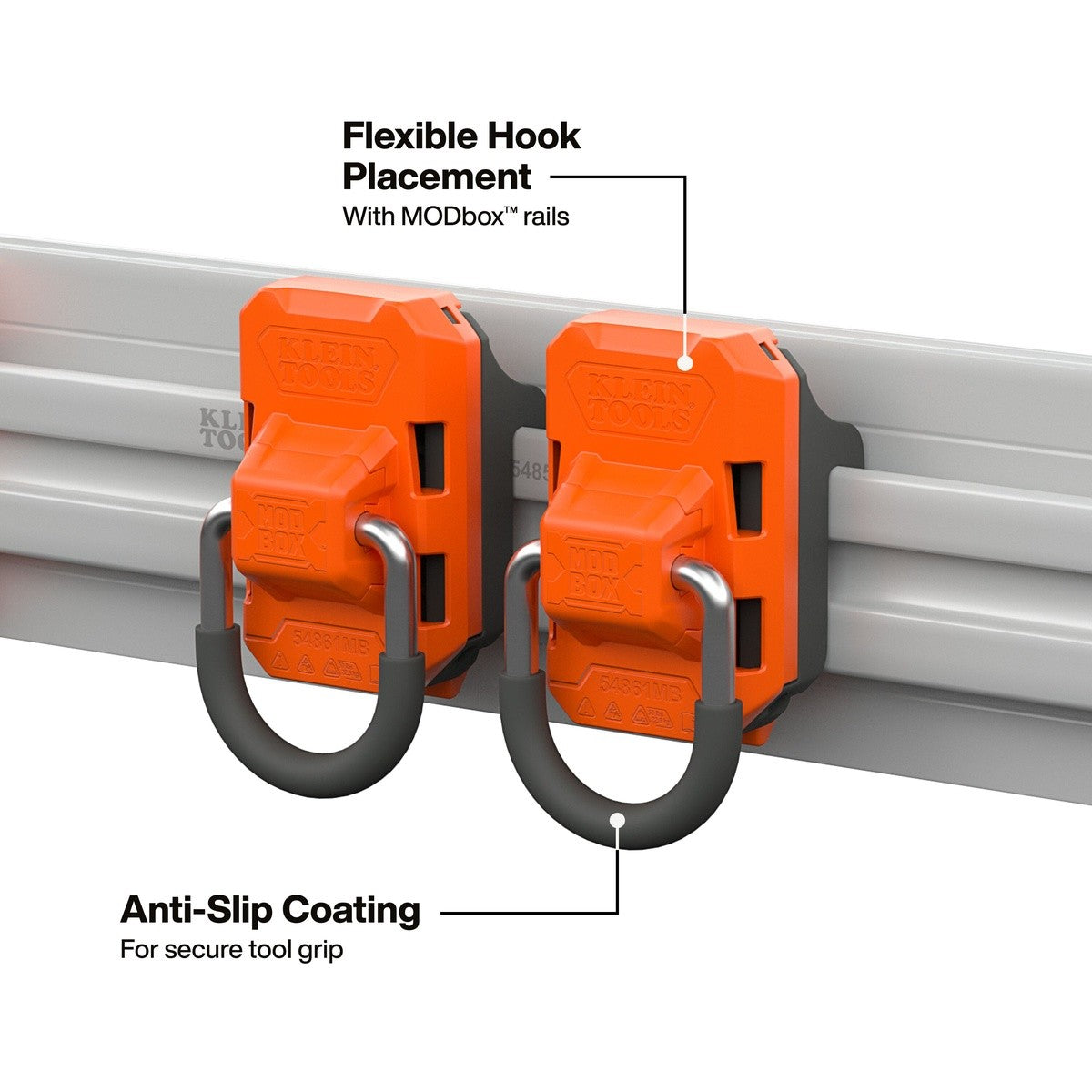 Klein Tools 54861MB MODbox Wall System D-Ring Tie-Down Anchor for Wall Storage (2 Pack) - 7