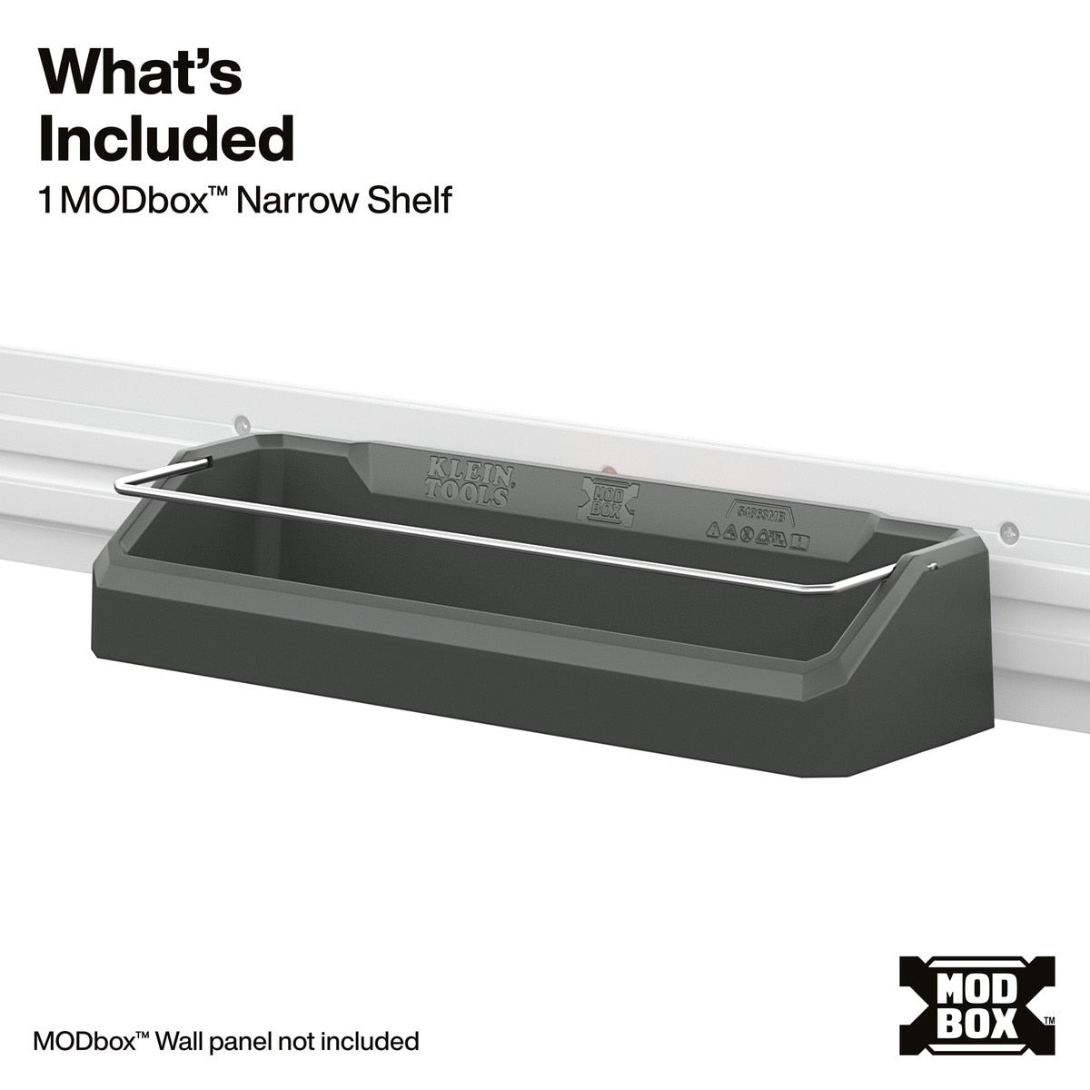 Klein Tools 54863MB MODbox Wall System Narrow Shelf 15.4" x 6.21" x 3.18" Gray - 2