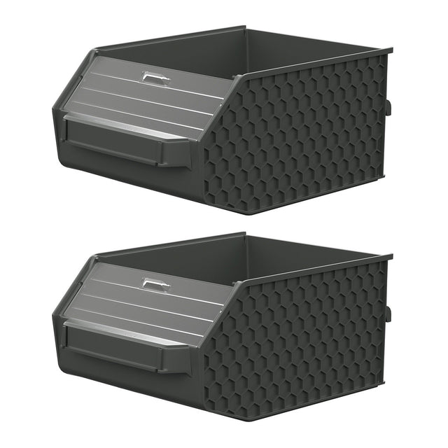 Klein Tools 54864MB MODbox Wall System Large Bin with Clear Window 12.04 x 8.02 x 5.28" (2 Pack)