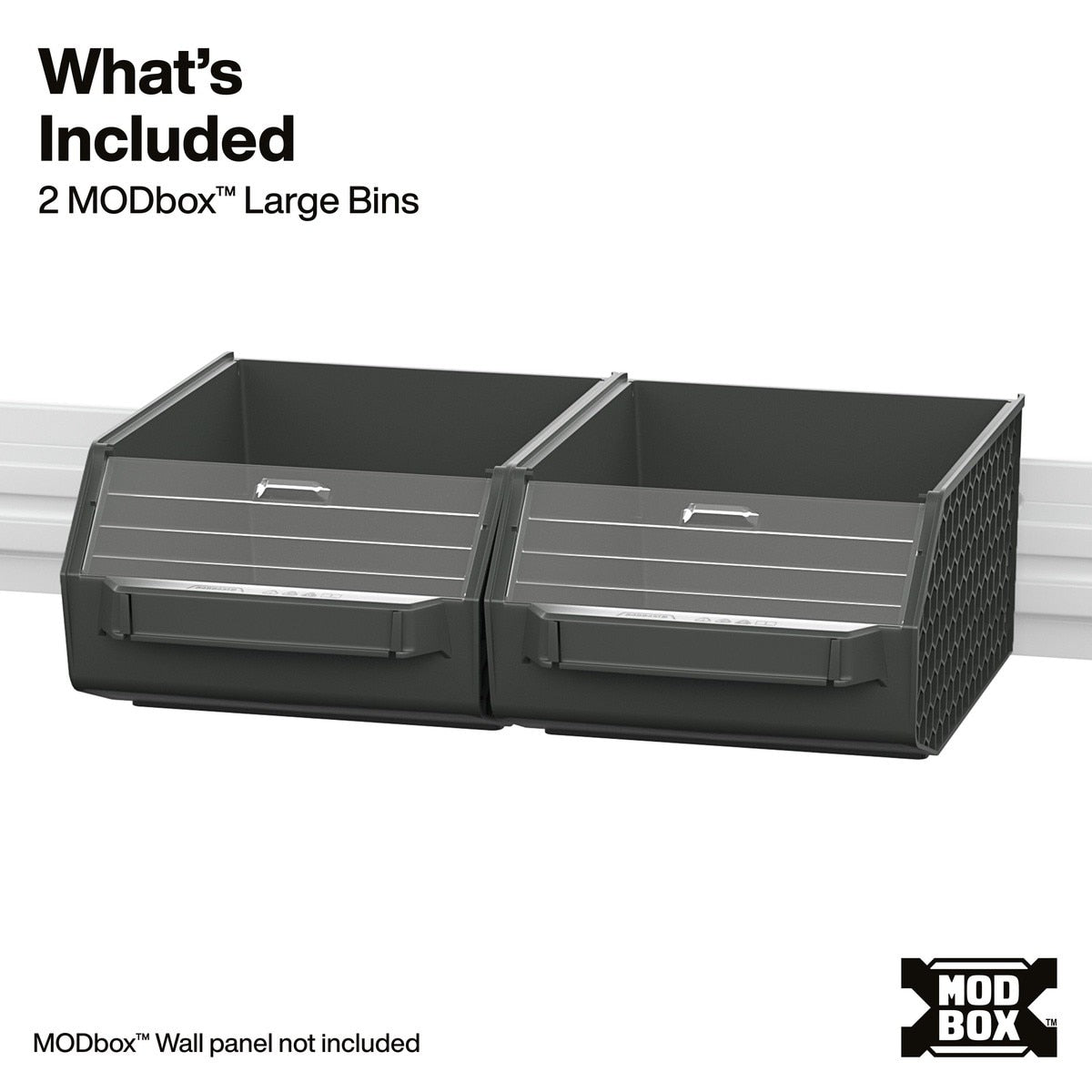 Klein Tools 54864MB MODbox Wall System Large Bin with Clear Window 12.04 x 8.02 x 5.28" (2 Pack) - 2