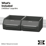 Klein Tools 54864MB MODbox Wall System Large Bin with Clear Window 12.04 x 8.02 x 5.28" (2 Pack) - 2