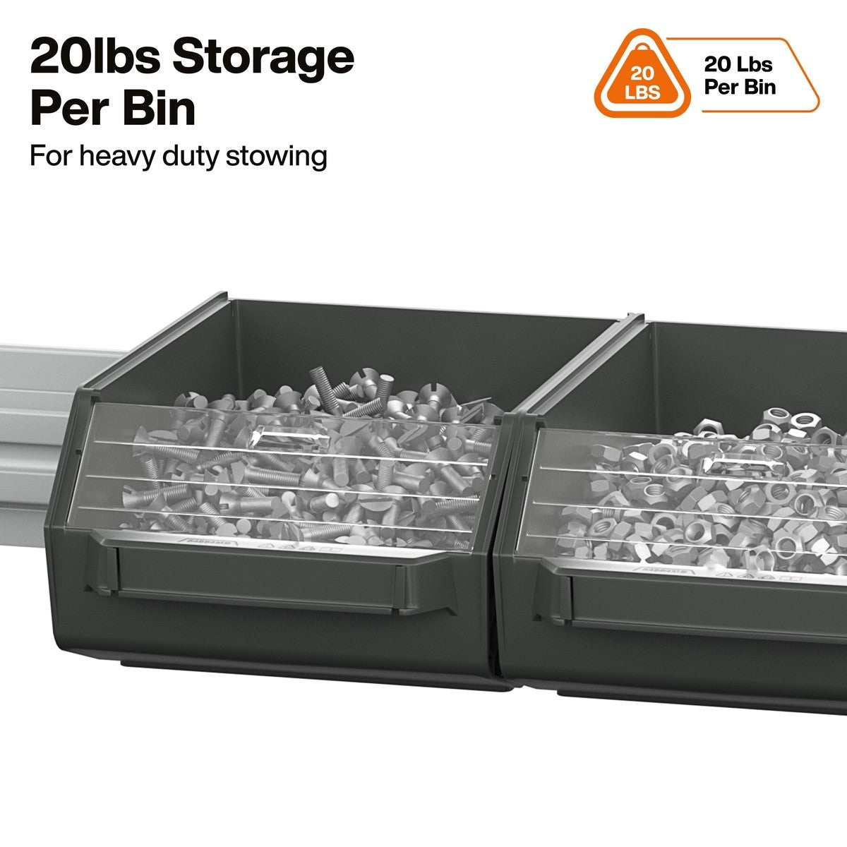 Klein Tools 54864MB MODbox Wall System Large Bin with Clear Window 12.04 x 8.02 x 5.28" (2 Pack) - 3