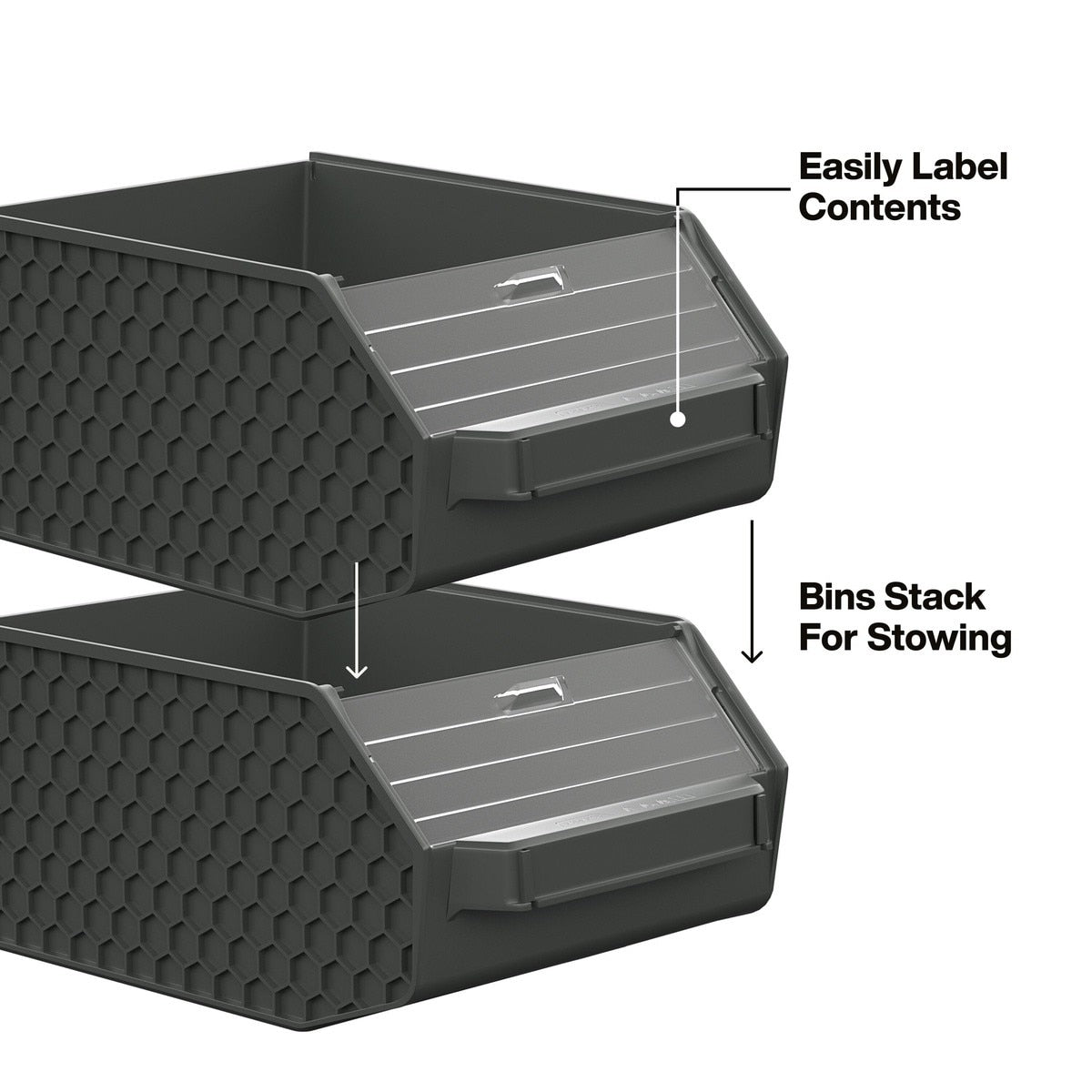Klein Tools 54864MB MODbox Wall System Large Bin with Clear Window 12.04 x 8.02 x 5.28" (2 Pack) - 4