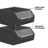 Klein Tools 54864MB MODbox Wall System Large Bin with Clear Window 12.04 x 8.02 x 5.28" (2 Pack) - 4