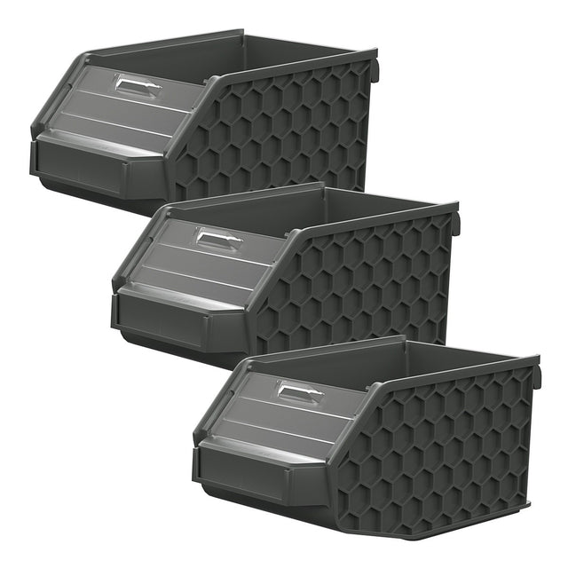 Klein Tools 54865MB MODbox Wall System Small Bin with Clear Window for MODbox Rail System (3 Pack)