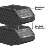 Klein Tools 54865MB MODbox Wall System Small Bin with Clear Window for MODbox Rail System (3 Pack) - 2