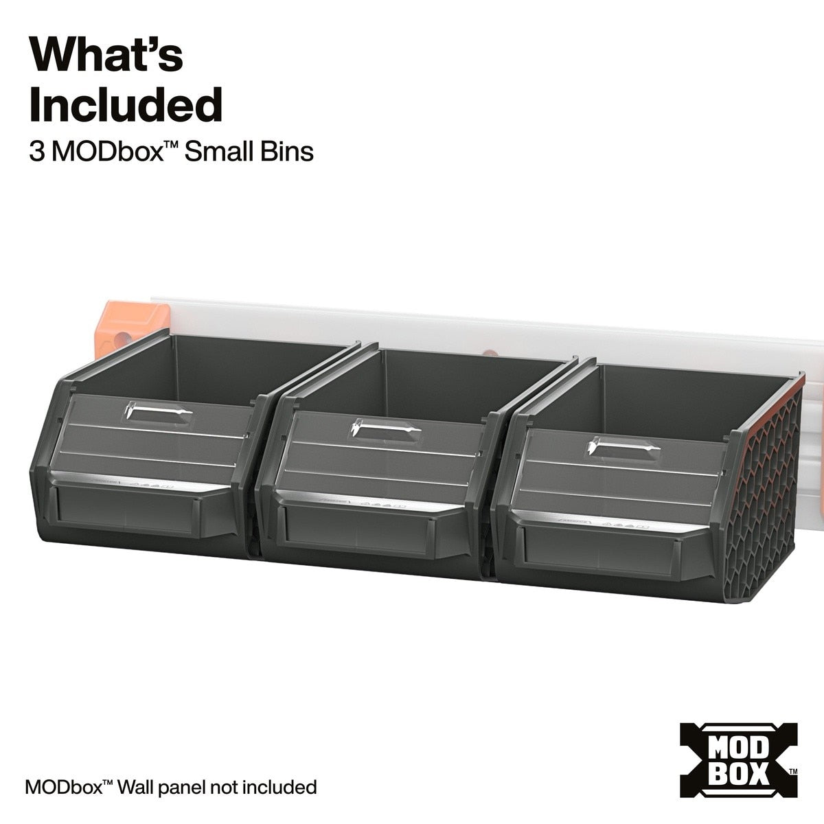 Klein Tools 54865MB MODbox Wall System Small Bin with Clear Window for MODbox Rail System (3 Pack) - 3
