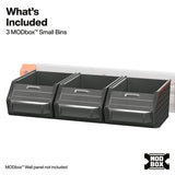 Klein Tools 54865MB MODbox Wall System Small Bin with Clear Window for MODbox Rail System (3 Pack) - 3