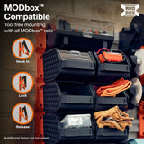 Klein Tools 54865MB MODbox Wall System Small Bin with Clear Window for MODbox Rail System (3 Pack) - 5