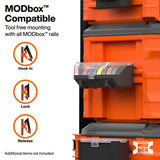 Klein Tools 54874MB MODbox Electrical Tape Holder Rail Attachment with Clear Lid 8" - 4