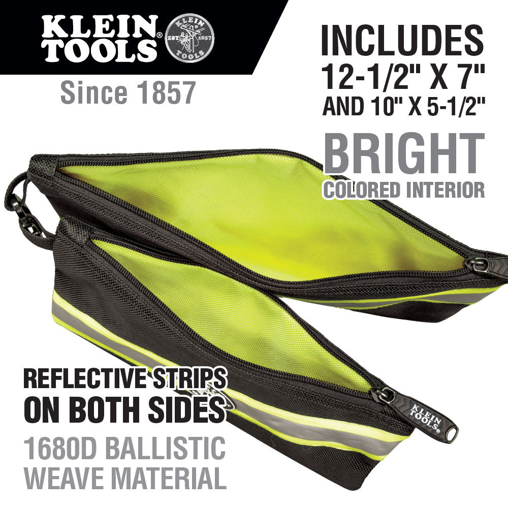 Klein 55599 High Visibility Zipper Bags, 2-Pack - 6