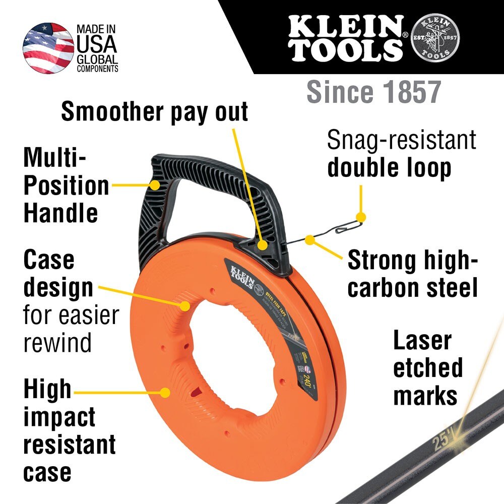 Klein 56333 Steel Fish Tape, 1/8-Inch x 120-Foot - 6