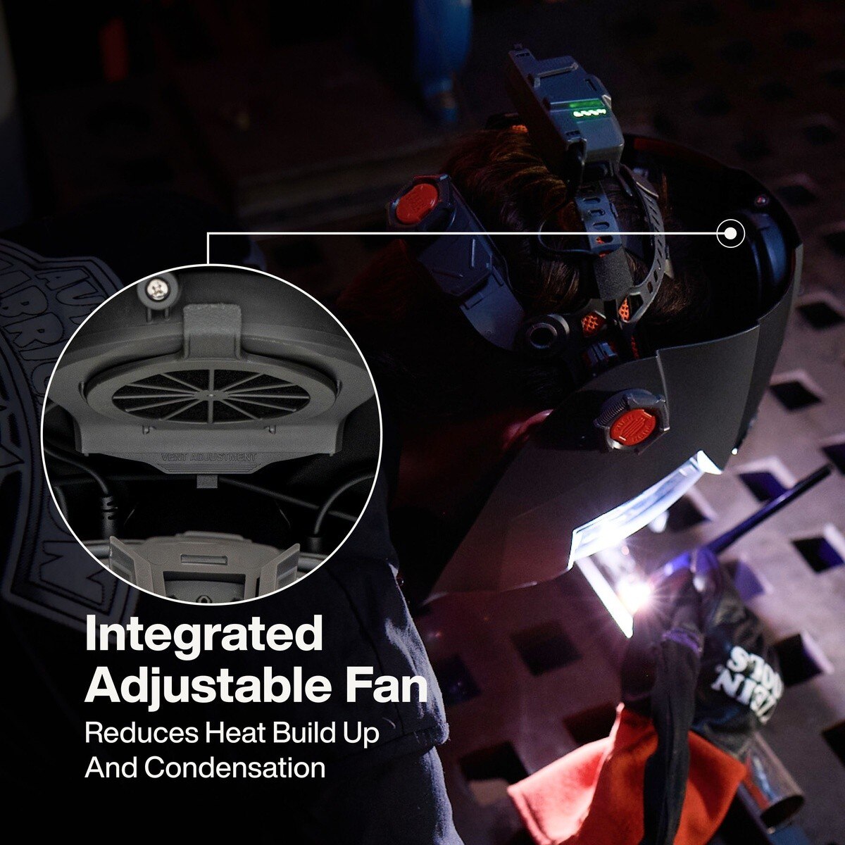 Klein Tools 60141 Phoenix Series Panoramic Welding Helmet with 15.3 Square Inch ADF and Integrated Cooling Fan - 4
