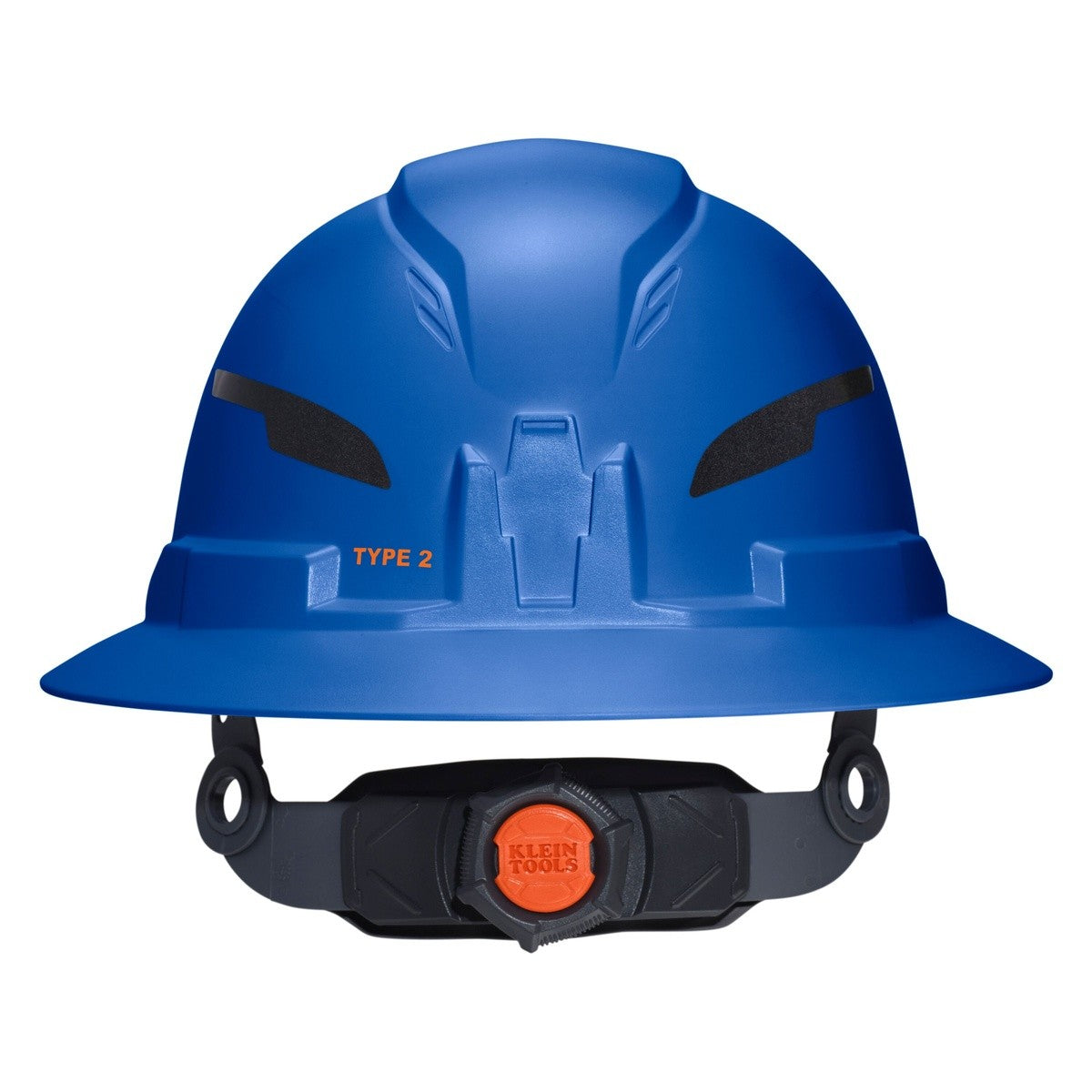 Klein Tools 60249T2 Class E Type 2 Non Vented Full Brim Hard Hat with Chin Strap Blue - 8