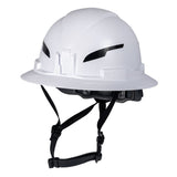 Klein 60400T2CND Class E Type 2 Non-Vented Full Brim Hard Hat with 4-Point Chin Strap White