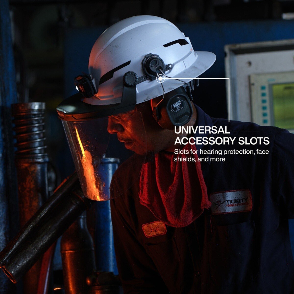 Klein Tools 60400T2 Type 2 Non-Vented Full Brim Hard Hat, Class E, White - 7