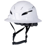 Klein 60401T2CND 13 x 12 x 7" Class C Type 2 Vented Full Brim White Hard Hat with Strap