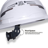 Klein 60401T2CND 13 x 12 x 7" Class C Type 2 Vented Full Brim White Hard Hat with Strap - 4