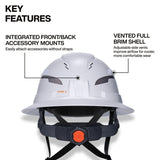 Klein Tools 60401T2 Type 2 Vented Full Brim Hard Hat Class C with Adjustable Vents, White - 2