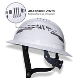 Klein Tools 60401T2 Type 2 Vented Full Brim Hard Hat Class C with Adjustable Vents, White - 3