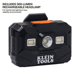 Klein Tools 60406T2RL Type 2 Non-Vented Full Brim Hard Hat with 300 Lumen Rechargeable Headlamp, White - 7