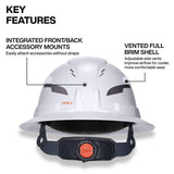 Klein Tools 60407T2RL Type 2 Vented Full Brim Hard Hat with Rechargeable Headlamp, White - 2