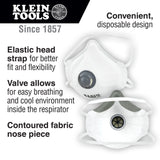 Klein 604403 N95 Disposable Respirator, 3-Pack - 2