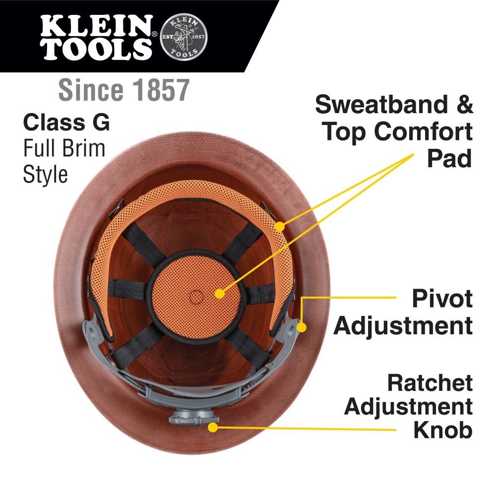 Klein 60452 Hard Hat, KONSTRUCT Series, Full-Brim, Class G - 3