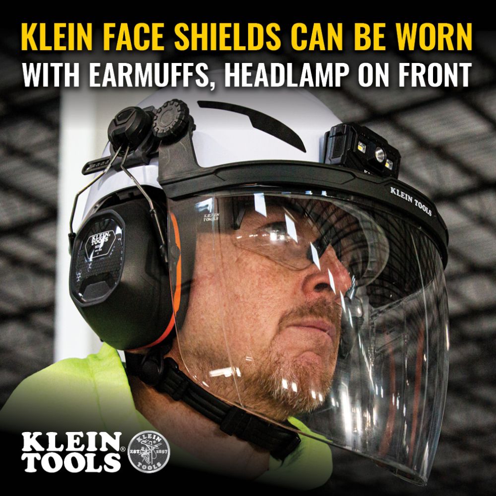 Klein 60472 Face Shield, Safety Helmet and Cap-Style Hard Hat, Clear - 6